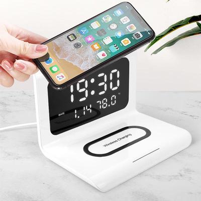 Multifunctional Desktop Alarm Clock & Wireless Charger: Three-in-One Device