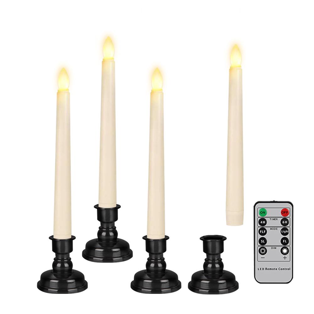 Flameless LED Candles with Candlestick,Kitchen Table Candle Timer Remote, For Home Decor Wedding Candle LightsDecoration
