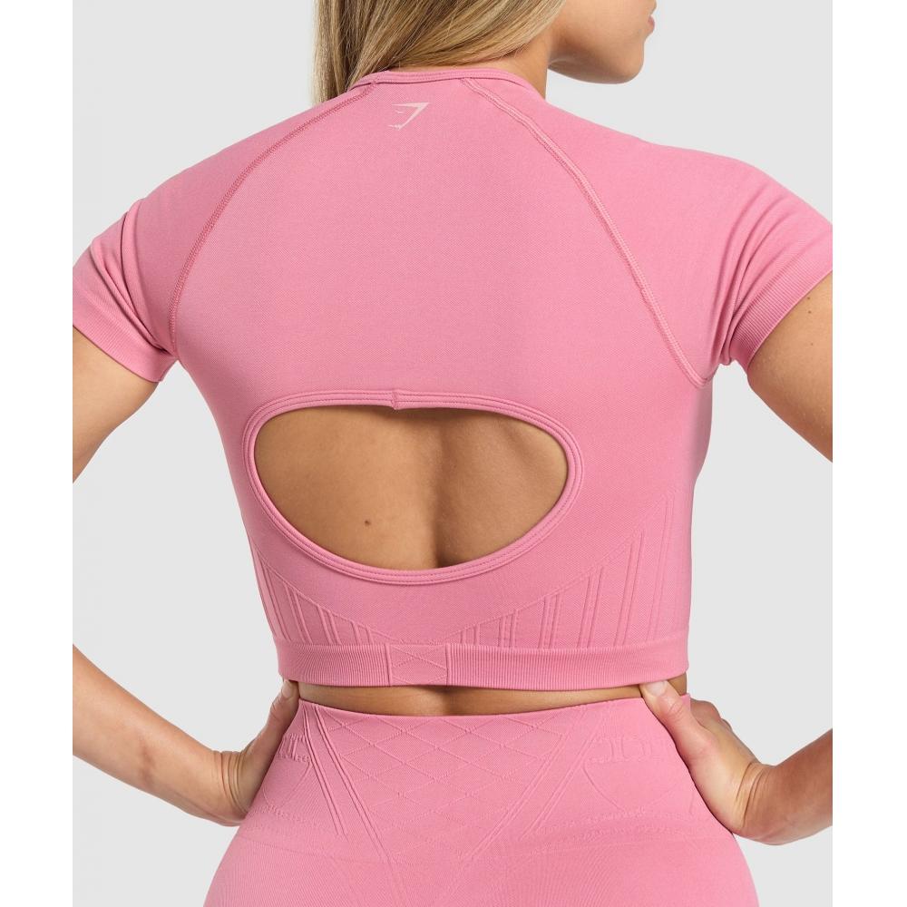 Gymshark Corset Seamless Crop Top Sunset Pink B3c4w Kcll