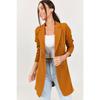 Women's Professional Blazer Coat Solid Color Casual Double Breasted Mid Length Blazers Suit Jacket