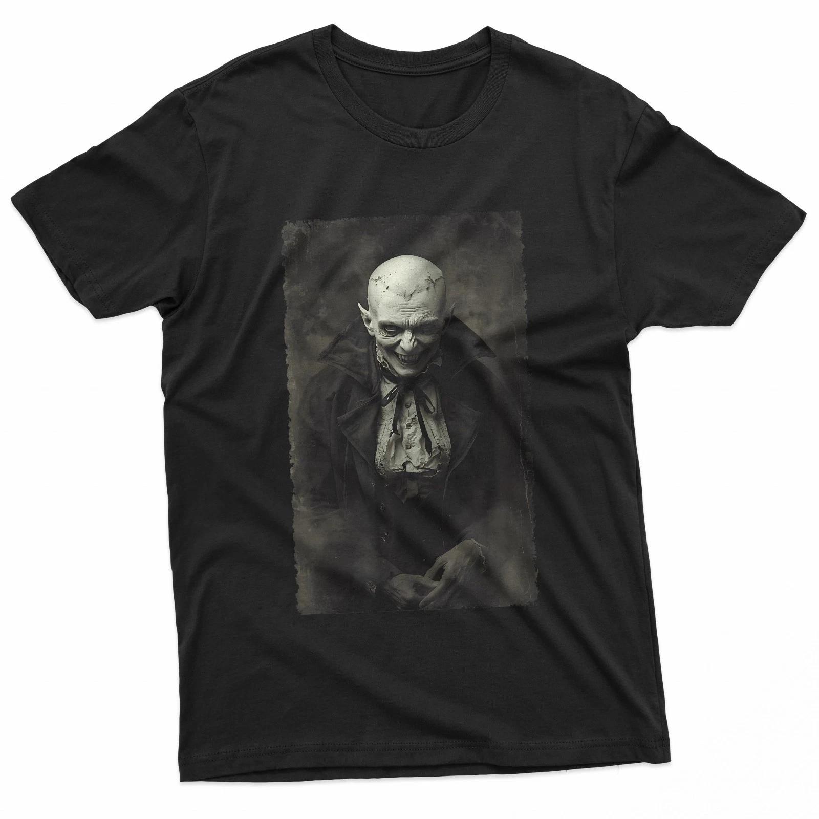 Funny Smiling Happy Victorian Gothic Vampire T-Shirt M