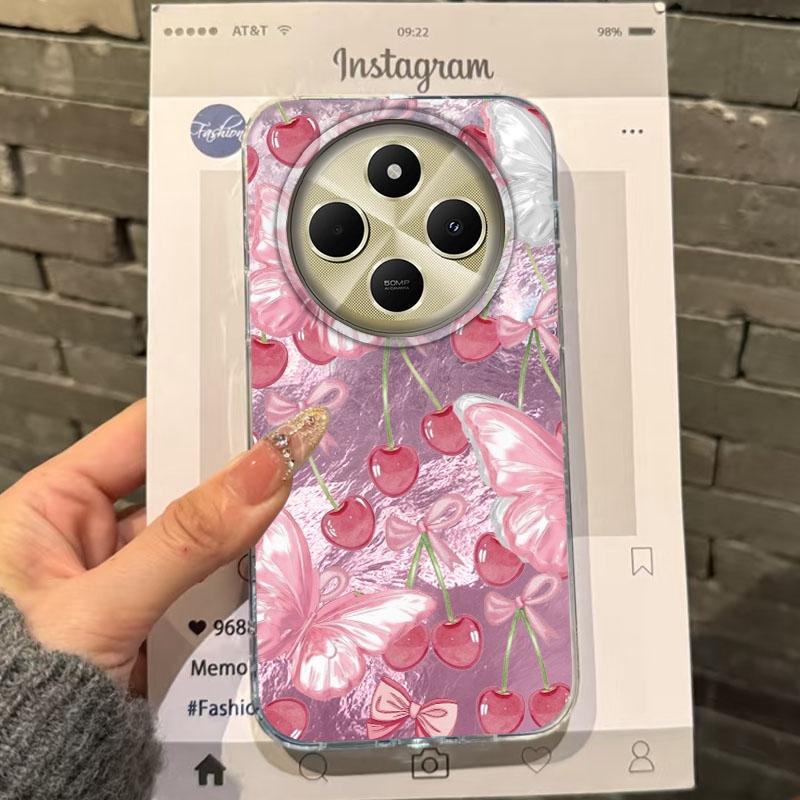 Cute Fruit Cherry Butterfly Girls Women Phone Case For Xiaomi Poco X3pro X5 M6 X6 X3 NFC M5s M6 Pro C75 C61 Bumper Fundas Cover