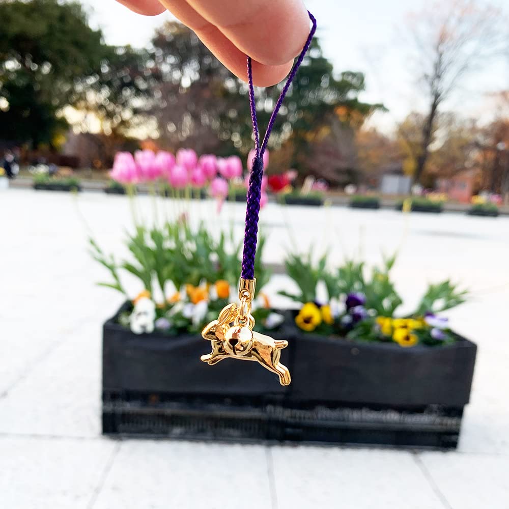 Daioh Seisakusho 2026 Zodiac Horse Lucky Gold Real Gold Netsuke String and Mounting Made in Realistic Pray for Good and Fortune Strap, 10-Piece Set,