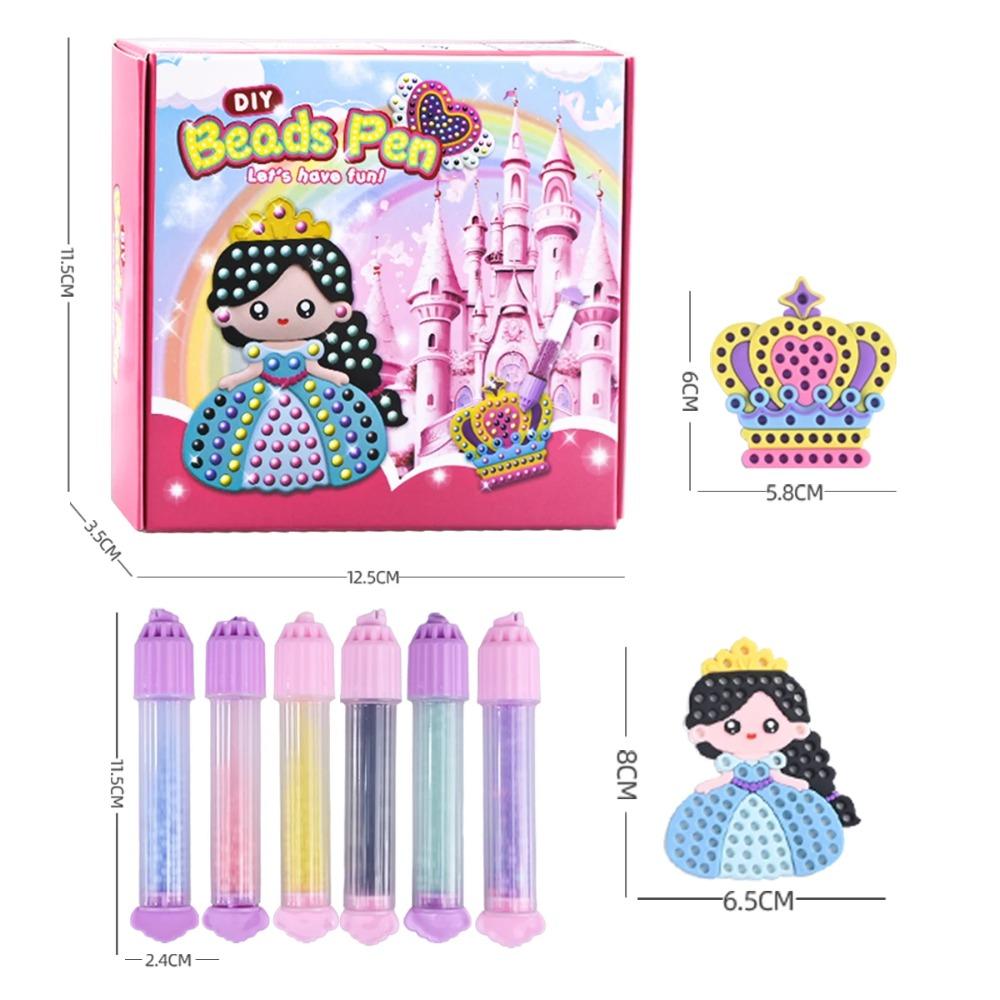 DIY Beads Pen Toys, Handmade Set Creative Production Sticker Princess Rainbow Bow Girl Gifts Toy