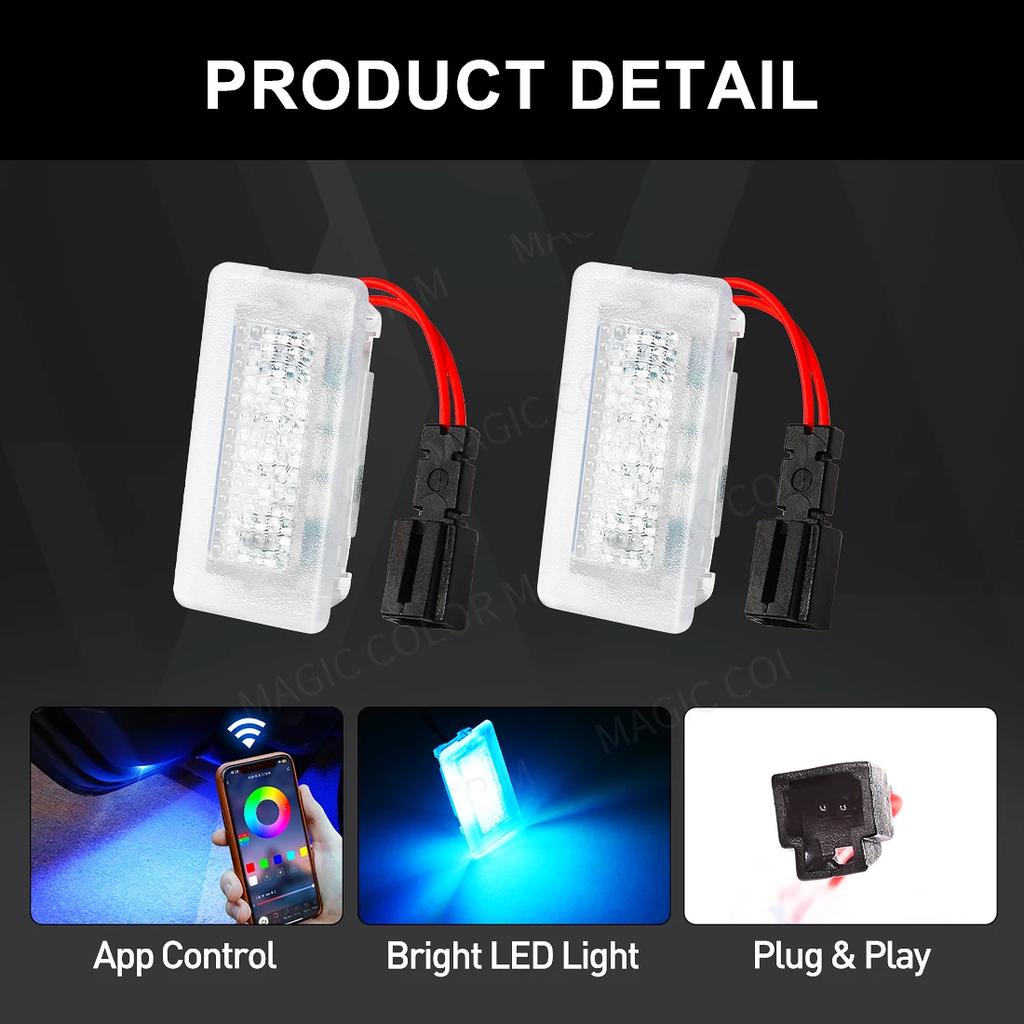 For Tesla Model 3 Y S X Car Footwell Light LED Atmosphere RGB APP Interior Floor Door Puddle Trunk Decorative Lamps Accessories