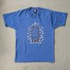 Vintage 1980s Egyptian Alphabet Puff Print Graphic T-Shirt Size Large Blue