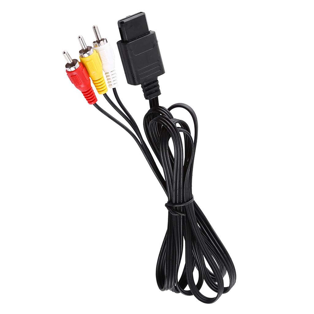AV Composite Cable  Video  Cord for  N64 with  Thick Flexible Jacket Color Coded Connectors 1.8m Length
