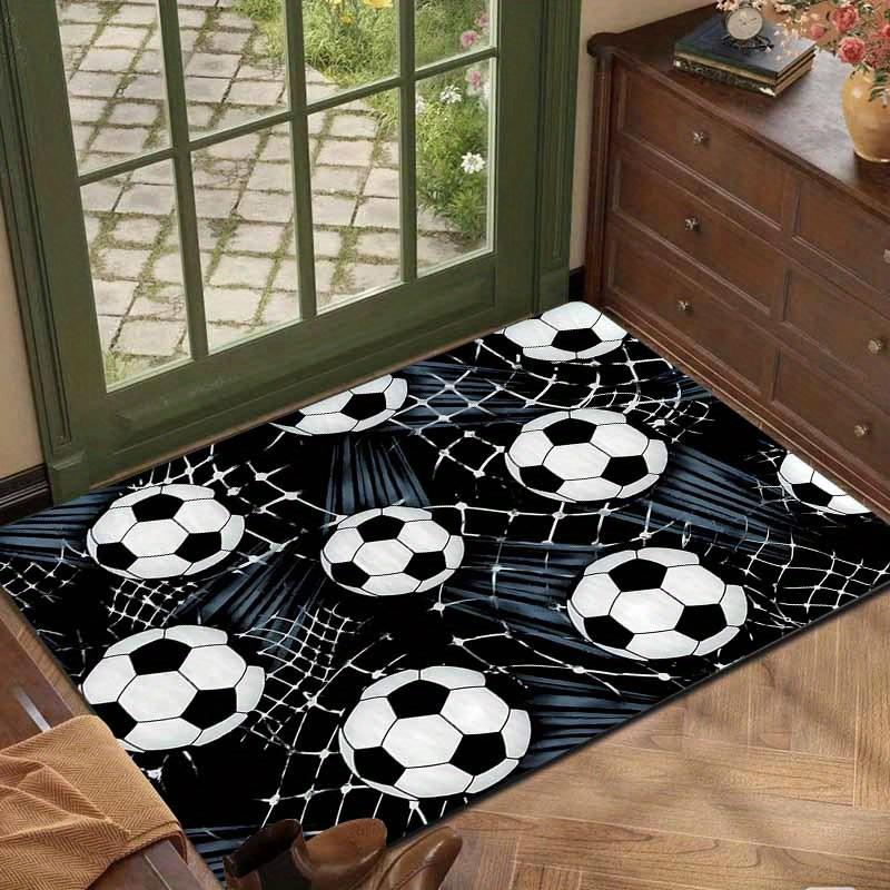 Soccer-Themed Area Mat - Non-Slip, Soccer Balls Design, Perfect for Living Room, Kitchen, Porch, and Home Decor, Home Decor Mat