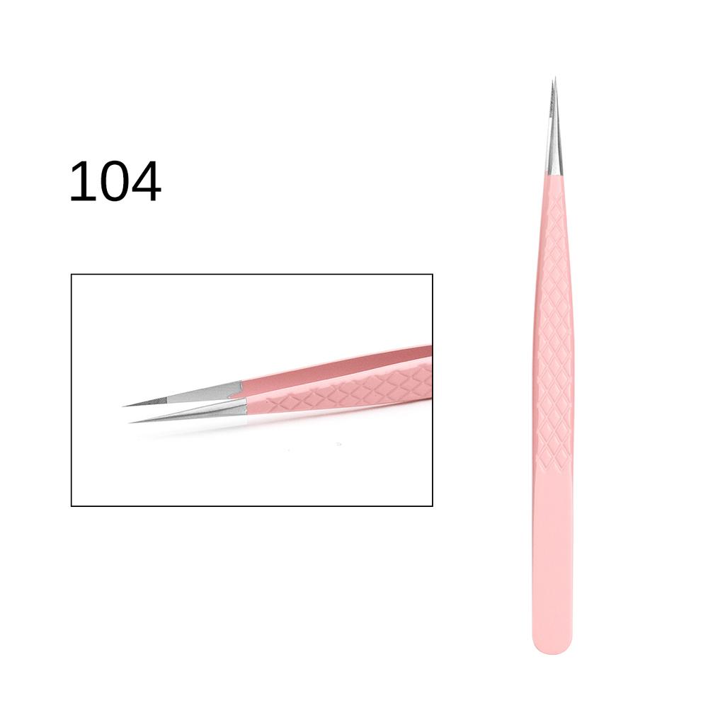 Custom Logo Pink Fiber Tip Lash Tweezers Volume Lash Tweezers Lash Tech 90 Degree Tweezers for Eyelash Extension(NO BOX)