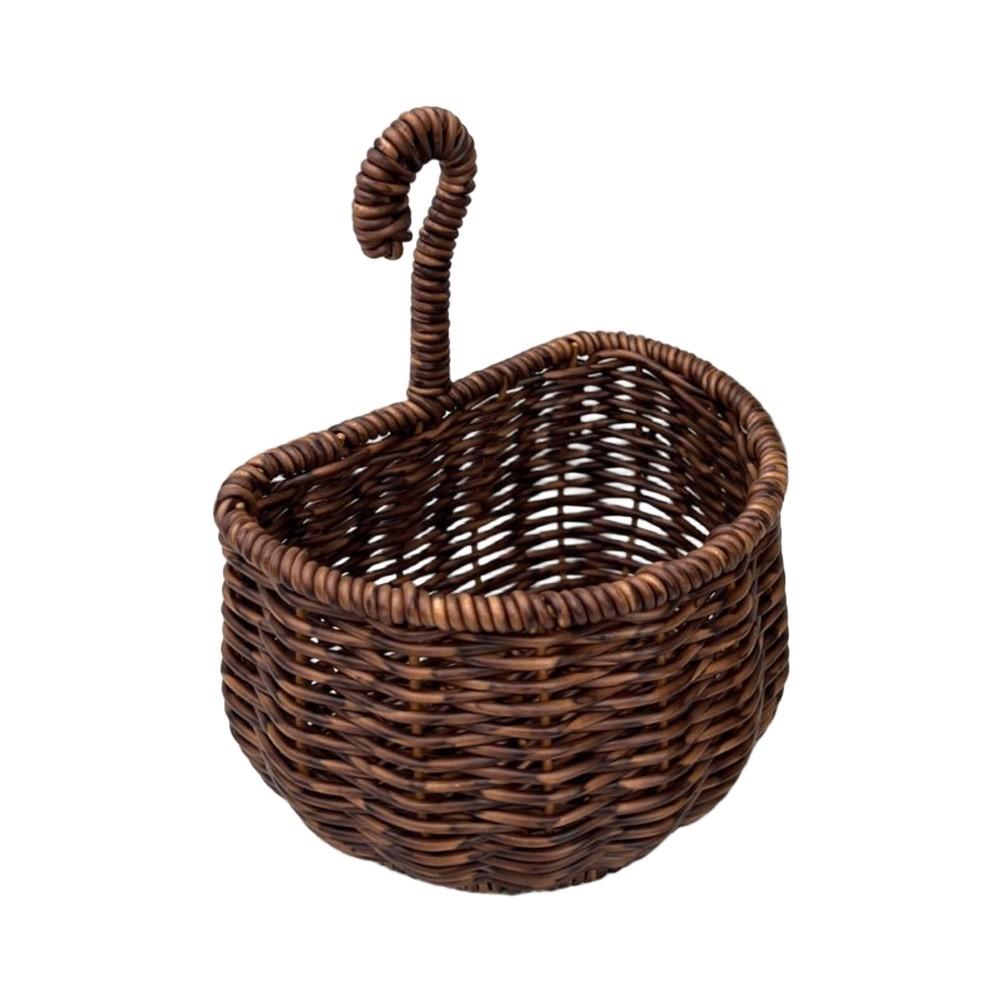 Semicircle Rattan Wall Basket with Umbrella Handle for Keeping Frequently Used Items Within Easy Reach and View
