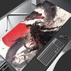 Mond Samurai Wolf Mauspads PC Cool Roter Anime Junge Tastaturteppich Gamer Schrank Mauspads Laptop Schwarz und Weiß Erweiterte Schreibtischmatte