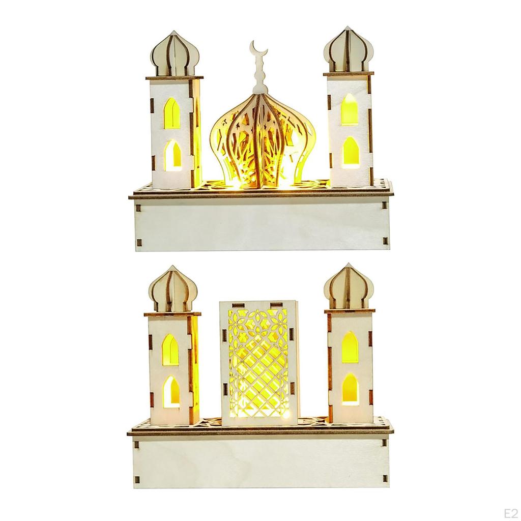Mubarak Ornament, Tabletop Decor Accessories LED 3D Party Eid Decor, for Gift