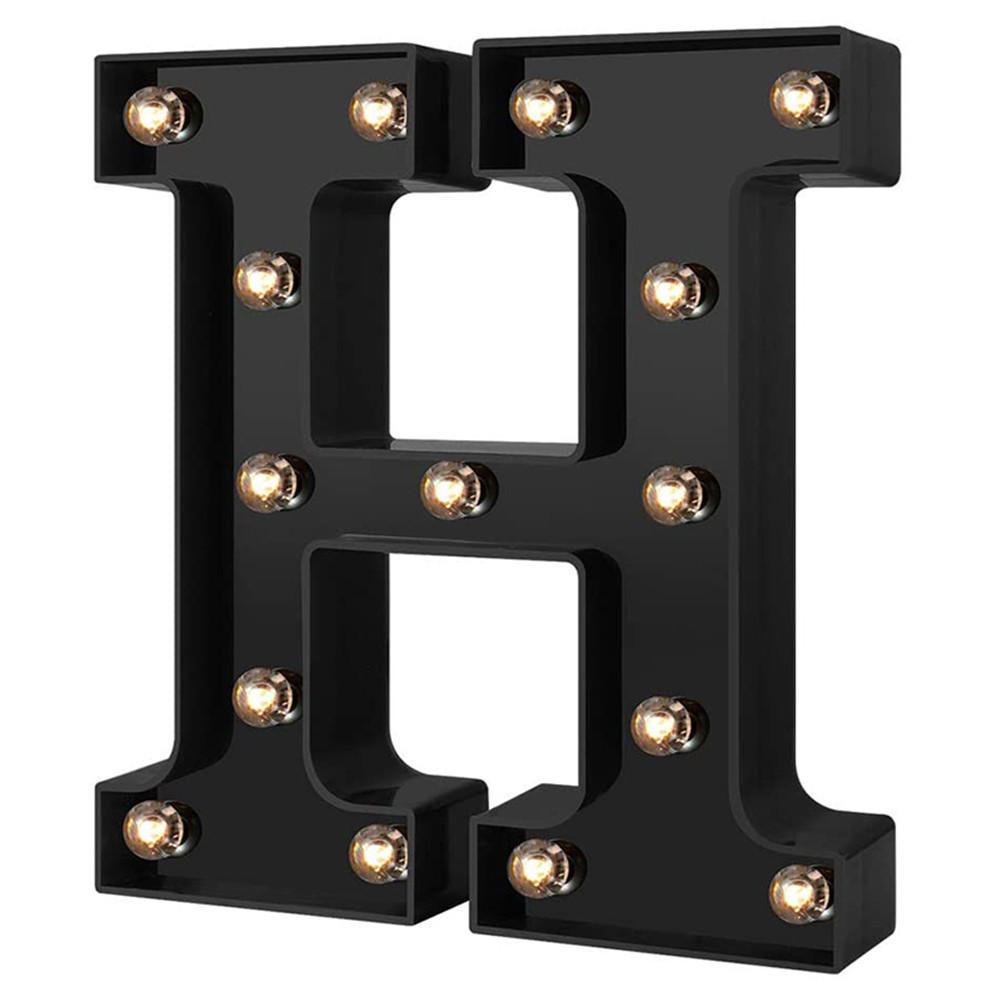 Newly Design Led Letters Lights 26 Alphabet Black Decorative Marquee Lamps for Wedding Party Birthday Home Bar Decoration