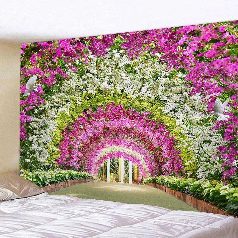 Forest Animals Garden Trees Scenery Tapestry Wall Background Decoration Hanging Cloth Room Living Room Home Decoration