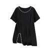 Plus Size Women's Loose Fit Split Hem Short Sleeve T-Shirt