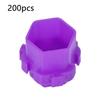 200Pcs Tattoo Ink Cups Honeycomb Shape Pigment Holder Cups Permanent Makeup Supplies Purple