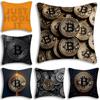 Cool Popular B-BitcoinS Pillow Covers Cartoon Sofa Decorative Home Double-sided Printing Short Plush Cute Cushion Cover