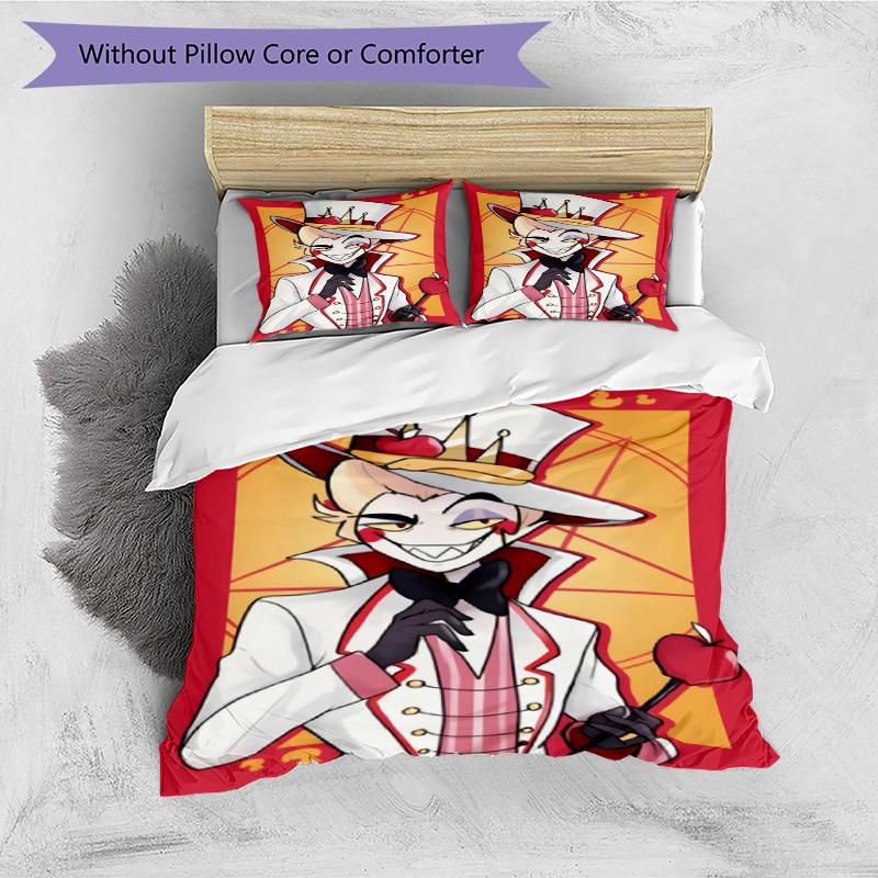 3pcs Duvet Cover Set (1*Duvet Cover + 2*Pillowcase, Without Core), Hazbin Hotel Print Bedding Set, Bedroom Decor, All‑Season, Gift