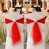 Flower Chair Sashes Elastic Surface Reusable Wedding Chair Sashes for Engagement Event Party