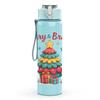 1PC Christmas Tree Santa Pattern 750ml Color Plastic Sports Water Bottle Leakproof Flip Straw Lid Suitable for Sports Office Home Use