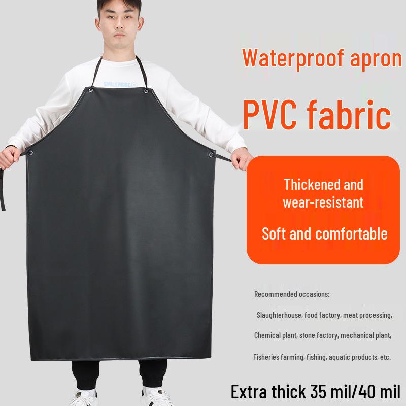 Extra Long Waterproof Bib-Style Apron for Men & Women - Oil, Acid & Alkali Resistant.