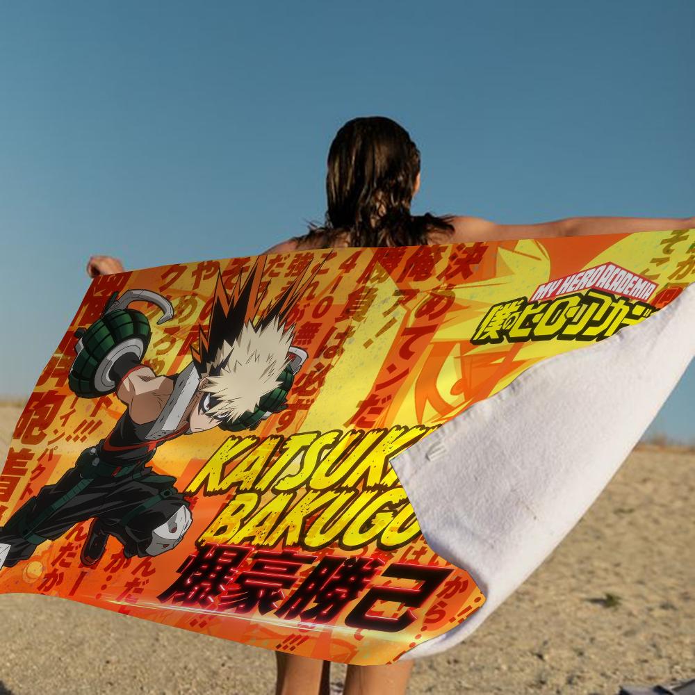 Bakugo Katsuki Beach Towel Colorful Bath Towels for Girl Microfiber Quick Dry Sand Free Beach Yoga Spa Gym Pool