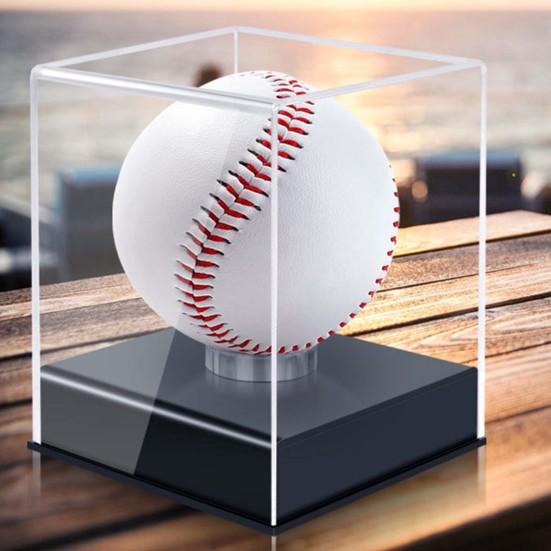 Softball Display Box Transparent Dustproof Waterproof Anti-UV Versatile Acrylic Baseball Display Storage Box Sporting Goods