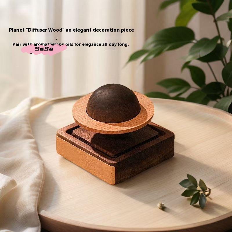 S-1 Pc Minimalist Wood Planet Shape Diffuser Aromatherapy Decor For Living Room, Scented Ornament Lucky Gift & Blessing Decor
