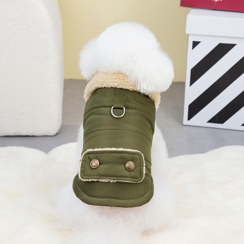 Winddichter Fleecekragen Hundejacke Winter Warm Gepolsterte Hundekleidung für Kleine Hunde Welpen Haustier Weste Chihuahua Yorkie Mops Haustier Mantel