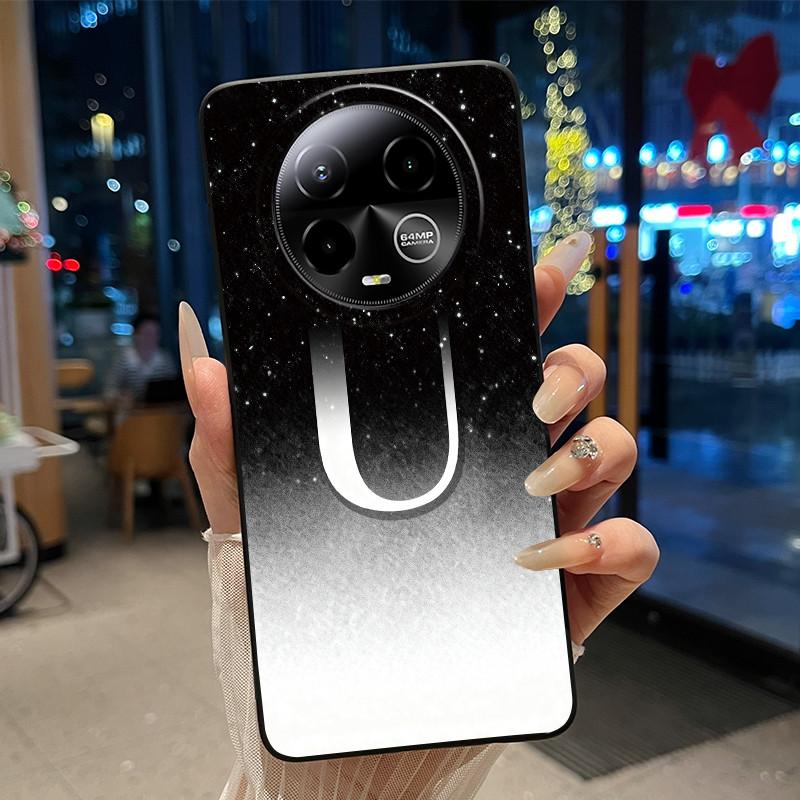 Black Case For BLU Bold K50 Soft Silicone Anti-scratch Casing For BLU Bold K50 Lucky A-Z Letter Pink Shiny Starry Sky Back Cover