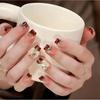 Nail Therapy Light Art Wine Red Ribbon Gentle Goddess Butterfly Handpainted