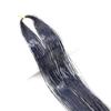 Hippie Decor Glitter Strips Party Headdress Tinsel Sparkle Silk Wig Long Straight Sparkly Ponytail