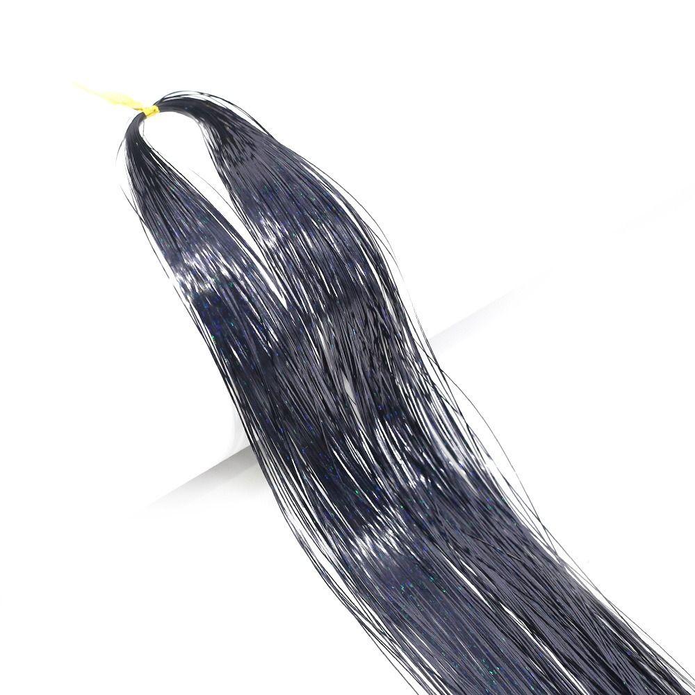 Hippie Decor Glitter Strips Party Headdress Tinsel Sparkle Silk Wig Long Straight Sparkly Ponytail
