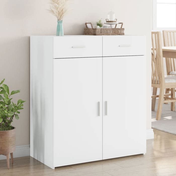 VidaXL Buffet blanc 80x42,5x93 cm bois d'ingénierie, armoire, armoire latérale, armoire de rangement, armoire, placard, 3281469
