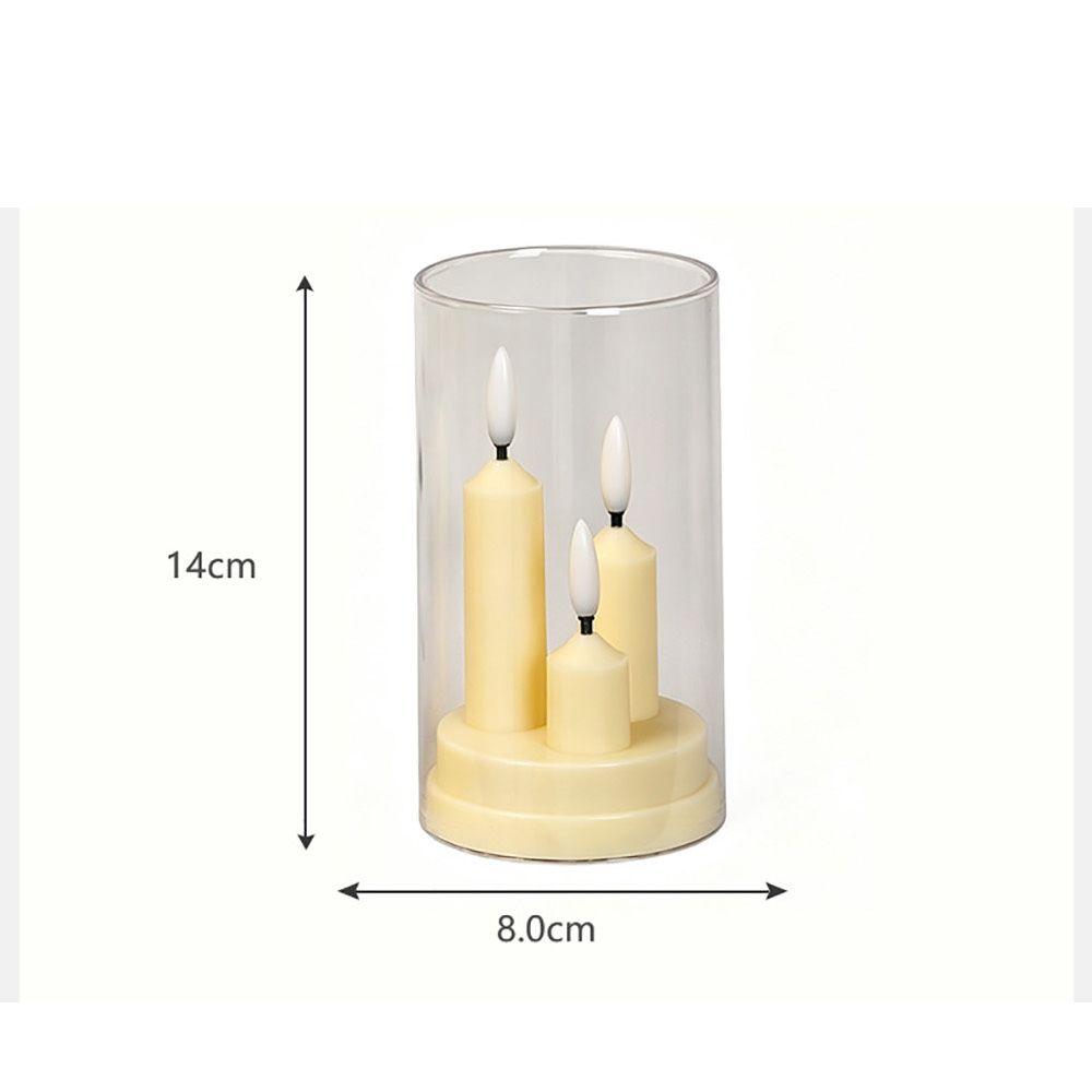 Acrylic Flameless Candle Flameless Battery-Operated Candle Elegant Flickering Candle Holiday Party