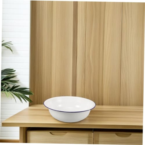 ULTECHNOVO Emajlefotbad, Vintage Emajlebasseng, Emajleskål, Emajlevaskebasseng, Emajlevaskestativ, Hvit