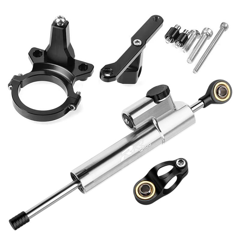 For QJMOTOR RRQ600 Motorcycle Aluminum Steer Damper Mounting Bracket Kit RRQ600 2021 2022 Fiber Carbon Accessories
