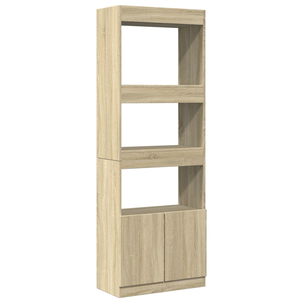 Highboard 63 x 33 x 180 cm Sonoma Oak Effect Particleboard
