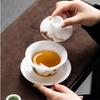 Hand-Painted Ceramic Gongfu Tea Set Large Size Single Tea Bowl for Drinking Tea High-End Chinese White Porcelain Tea Utensils