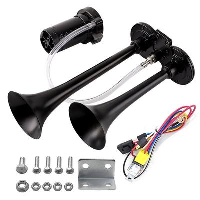 Air Horn Kit 12V Dual Trumpet Train Horn 130Db Compressor Included For Truck Car SUV Drill Horn