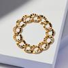 14K 18K Hollow Flat Aureole Chain Gold Ring