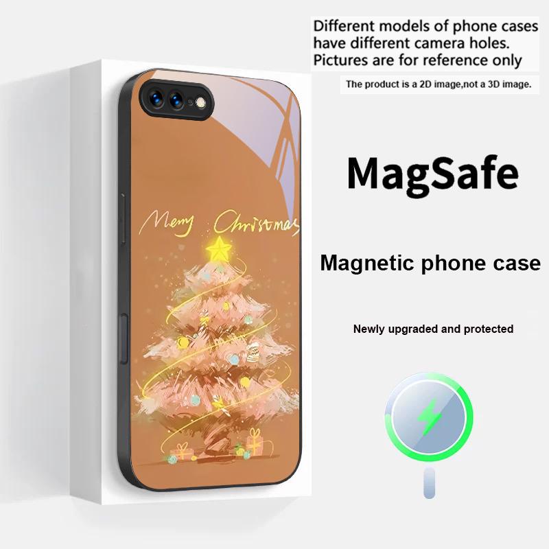Decorated Christmas Tree For Magsafe iPhone 17 Pro Max 16 E 15 14 13 Plus 12 Mini 11 17 Air XR Xs Max 7 Plus Glass Phone Case