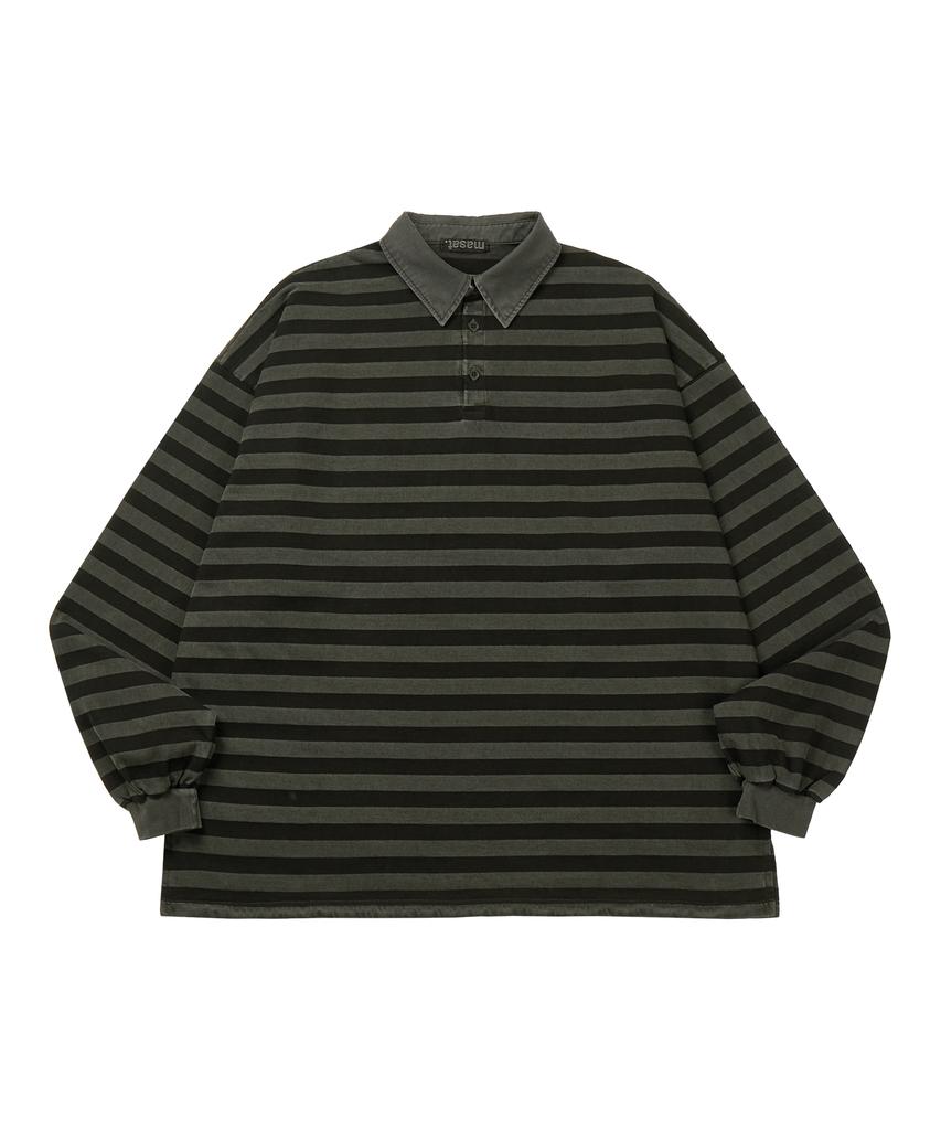 Masateu P. Vintage Stripe Rugby Shirt _ Khaki