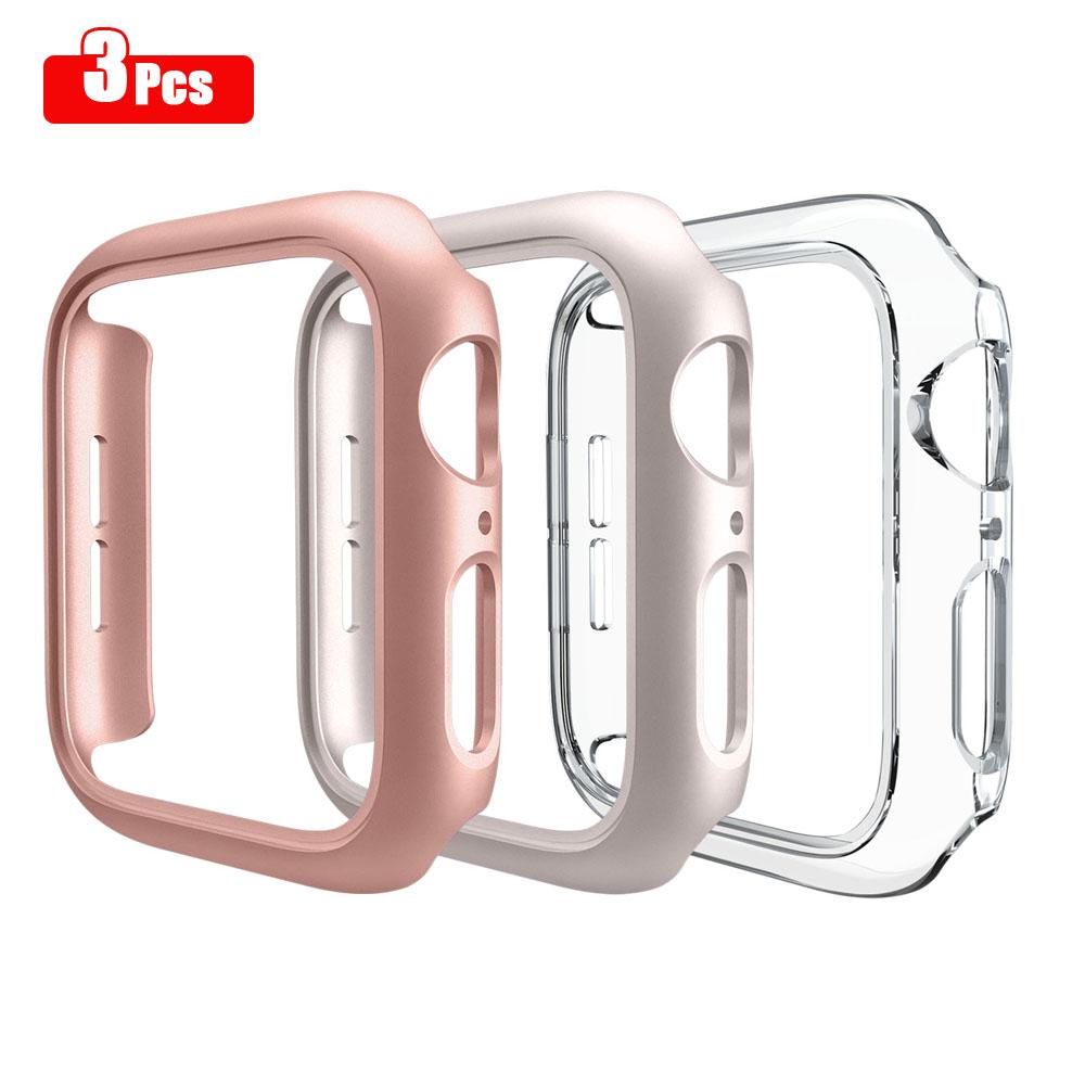 3pcs Hard PC Case For Watch 45mm 41mm 38mm 42mm 40mm 44mm Matte Bumper Protective Case Frame for iWatch SE 9 8 7 6 5 4 3 2