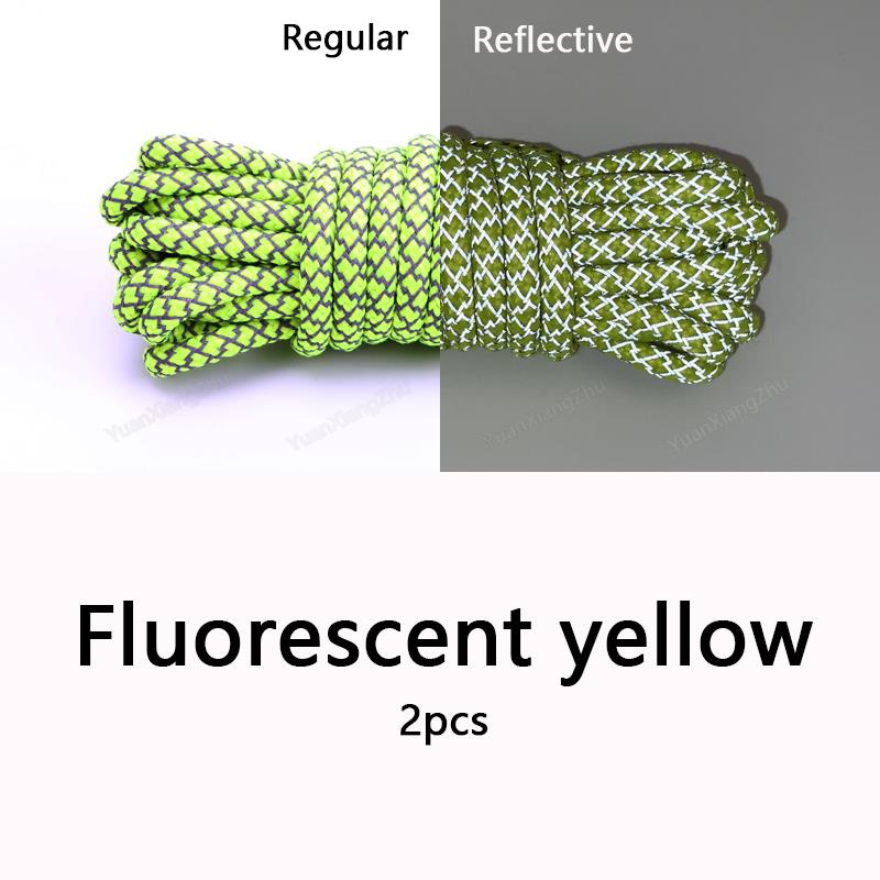 1Pair Reflective Shoelaces Quality Sneakers Shoelaces Round Laces for Shoes Diameter 0.4cm 100/120/140/160cm 1Pair Shoestrings