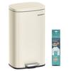 30L Keukenvuilnisbak met Soft-Close Deksel en Binnenemmer, Zandkleurig Beige