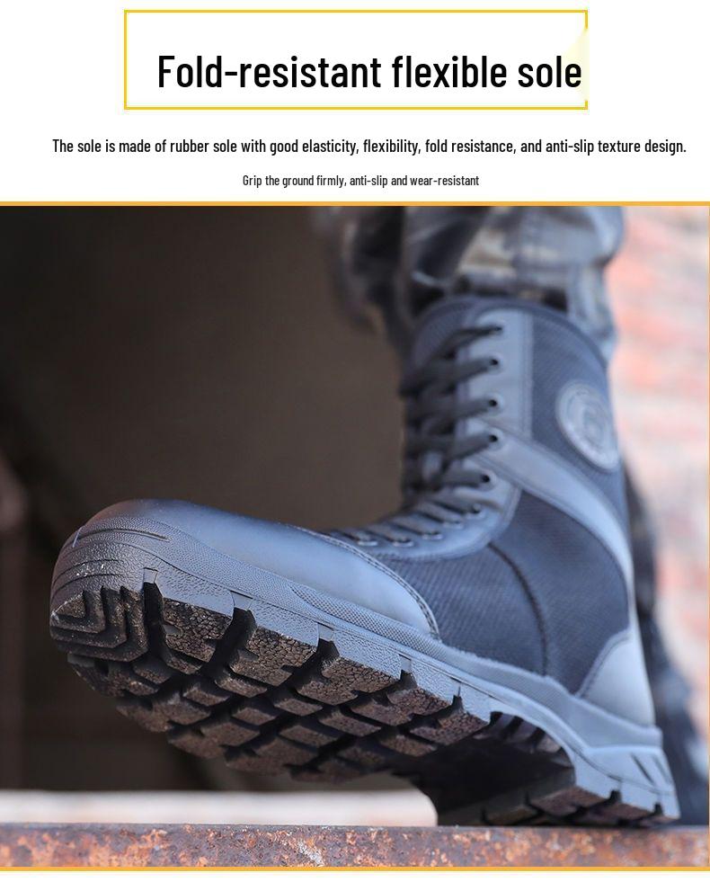 Men's Lightweight Summer Tactical Boots: Breathable High-Top Combat and Outdoor Martin Shoes.