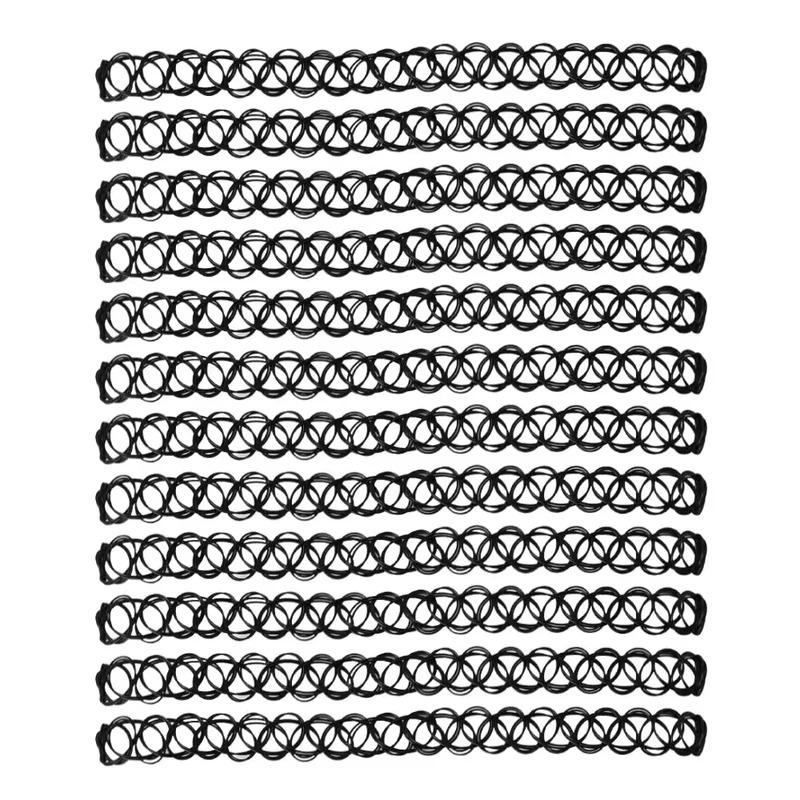 Vintage Elastisk Flätad Fisketråd Choker Gotisk Svart Choker 1st Modehalsband för Punkflicka Kvinnor Gåva