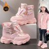 Girls' Fleece-Lined Snow Boots, 2025 Winter Style, Waterproof & Non-Slip, Warm Cotton Shoes for Medium & Large Kids