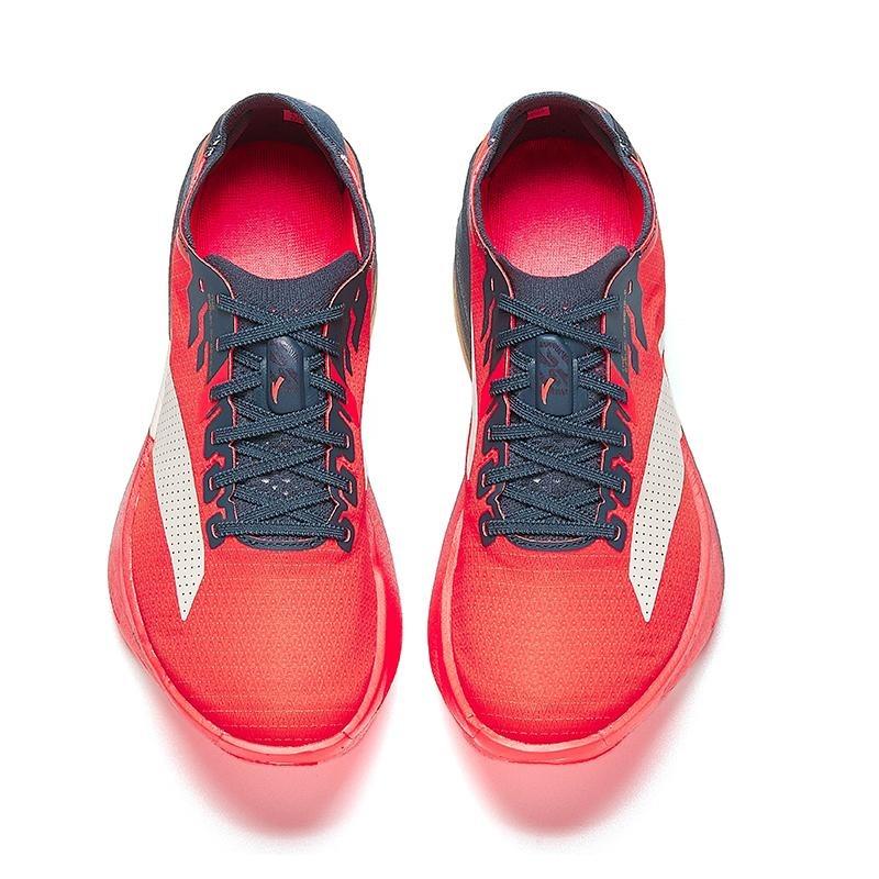 Anta C202 G9 2 "Dash" Damen Low-Top Professionelle Marathon Carbonplatte Rennlaufschuhe mit Nitro Tech rot grau gelb 122545573-3